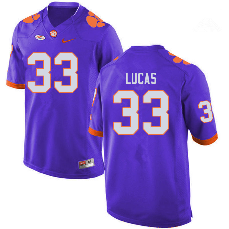 Men #33 Ty Lucas Clemson Tigers College Football Jerseys Sale-Purple